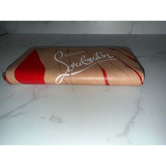 Christian Louboutin Panettone Zip Wallet in Kraft/Red - Picture 6 of 7